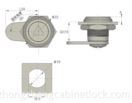 Zonzen Liga de zinco à prova d'água Cam Lock Painel Cam Lock para gaveta de gabinete Ms705